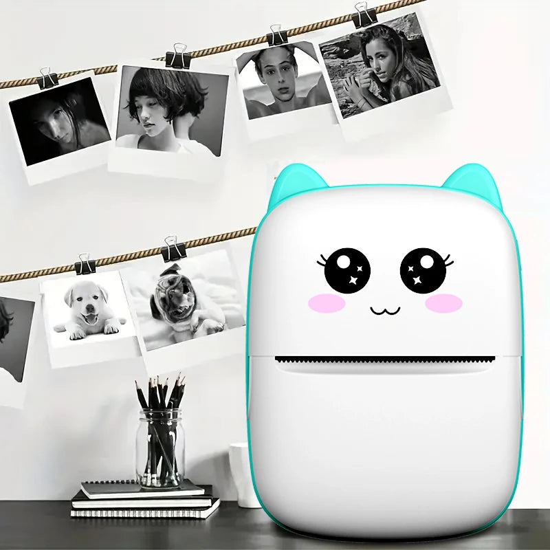 Mini-Printer, Thermal Printer Ink-Free Portable Sticker Printer Compatible with IOS and Android